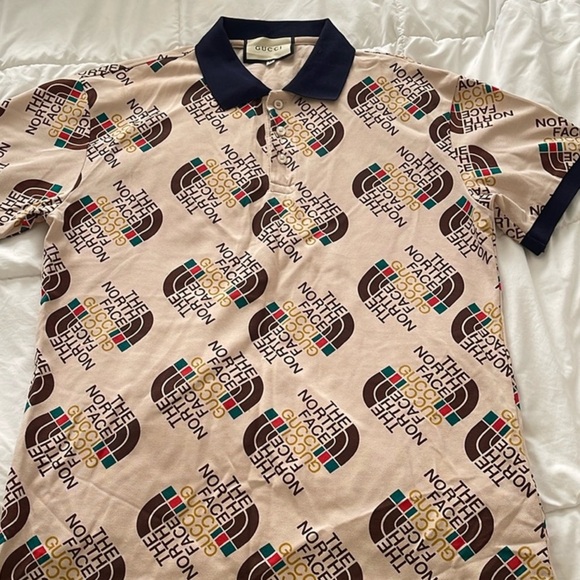 Gucci x The North Face Logo Print Polo Shirt - Picture 2 of 5